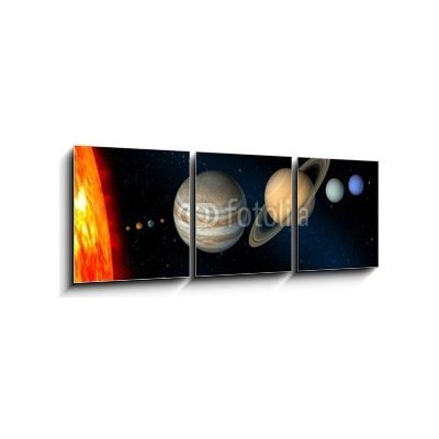 Obraz 3D třídílný - 150 x 50 cm - solar system sluneční soustava – Zbozi.Blesk.cz