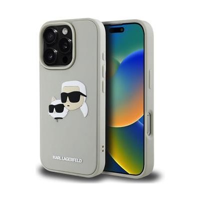 Karl Lagerfeld 3D Rubber Double Heads pro iPhone 16 Pro Max Beige – Zboží Mobilmania
