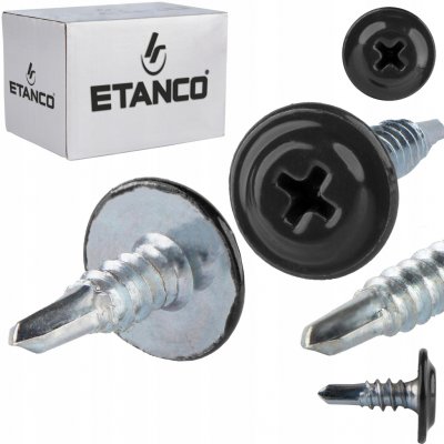 Samovrtné šrouby s podložkou 4,2 x 13 mm RAL 9005, 250 ks Etanco GM-B – Zboží Mobilmania