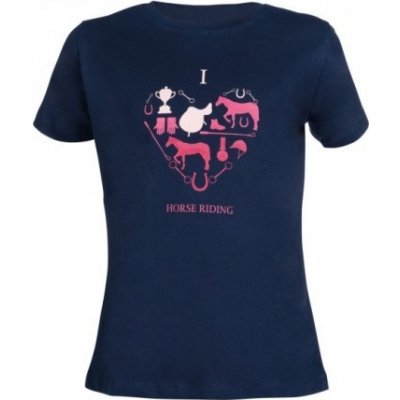 HKM I love horse riding dětské tričko tm.modrá – Zboží Mobilmania
