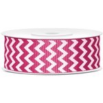 Rypsová stuha "Chevron style" TMAVĚ RŮŽOVÁ, 25 mm x 10 m – Zboží Dáma