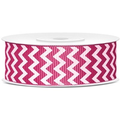 Rypsová stuha "Chevron style" TMAVĚ RŮŽOVÁ, 25 mm x 10 m – Zboží Dáma