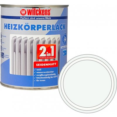 WILCKENS Samozákladující bílá barva na topení polomatná 2v1 Heizkoerperlack seidenmatt 375 ml