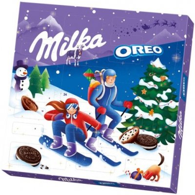 Milka Oreo adventní kalendář, Oreo sušenky a mléčná čokoládá 280g – Zbozi.Blesk.cz
