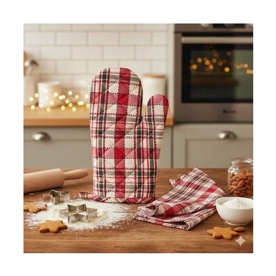 Frobyt Kuchyňská chňapka vánoční 19516 ZELENO-ČERVENÉ KÁRO 28 x 18 cm – Zboží Dáma