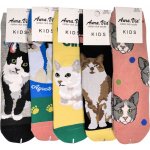 Auravia Dívčí celoroční ponožky s kočkami sada 5 párů – Zboží Mobilmania