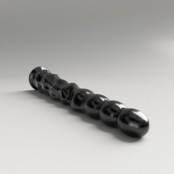 All Black Steroid ABS07 The Sabre, černé dildo 39,5 x 3,2–4,4 cm