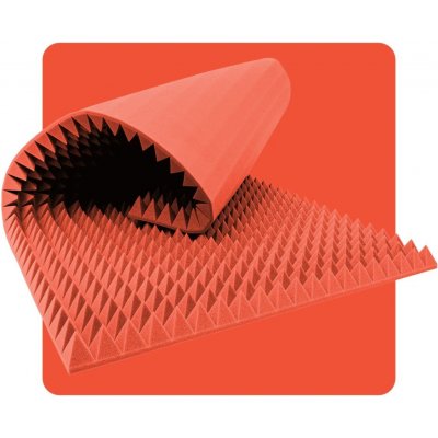 Akustický panel pěna Pyramida 200×100 cm 8 cm melounový – Hledejceny.cz
