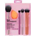Real Techniques Everyday Essentials štětec na pudr + houbička na make-up + kulatý štětec na oční stíny + štětec na rozjasňovač + štětec na make-up – Zboží Mobilmania