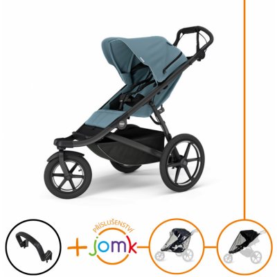 Thule Set 4v1 Urban Glide 3 Mid blue s magnetickou sponou 2025 + madlo + JOMK pláštěnka + JOMK ochranná síť – Sleviste.cz