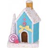 Vánoční dekorace MagicHome Dekorace Candy Line domek modrý 27 cm