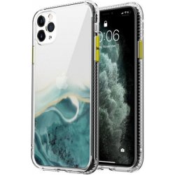 Pouzdro AppleKing mramorované odolné proti poškrábání iPhone 11 Pro - tyrkysové