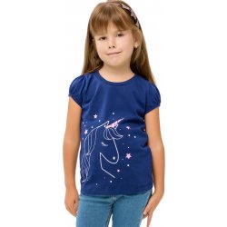 Winkiki kids Wear dívčí tričko Unicorn navy