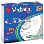 Verbatim CD-R 700MB 52x, AZO, slim box, 10ks (43415) – Zboží Mobilmania