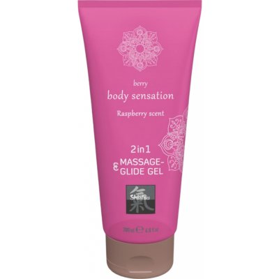 Shiatsu 2v1 vůně maliny masážní lubrikant malina 200 ml – Zboží Dáma