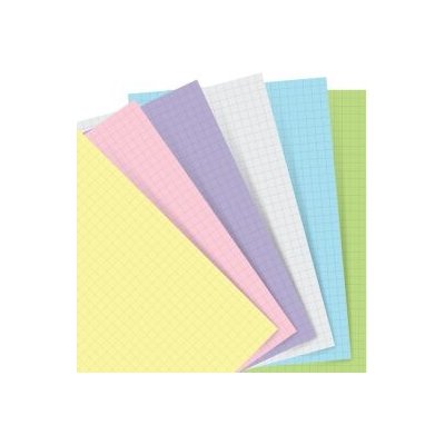 Filofax -náplň, Osobní, papír čtverečkovaný, mix barev pastel (6 barev) – Zboží Mobilmania