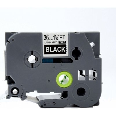 Kompatibilní páska Brother TZ-365 / TZe-365, 36mm x 8m, bílý tisk / černý podklad – Zboží Živě