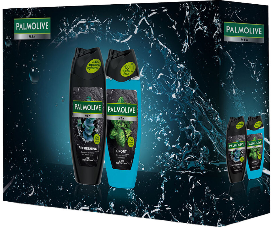 PALMOLIVE Men Refreshing Sport Duo dárková sada sprchový gel 250 ml + sprchový gel 250 ml