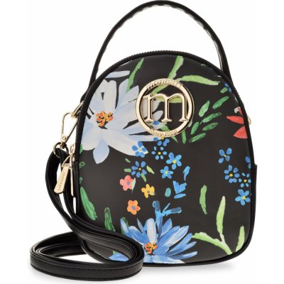 Monnari 2v1 dámská kabelka elegantní batoh městská kabelka květinová taška malý batoh tři komory černá – Sleviste.cz