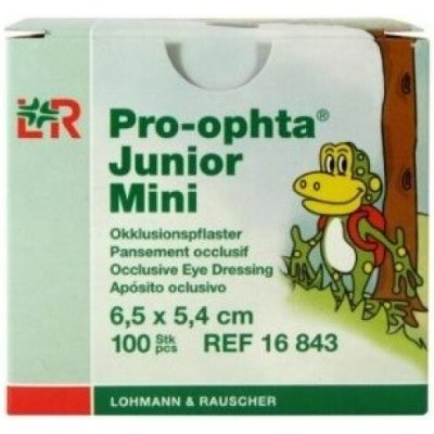 Okluzor náplast Pro-ophta Junior Mini 6.5 x 5.4 cm/100 ks