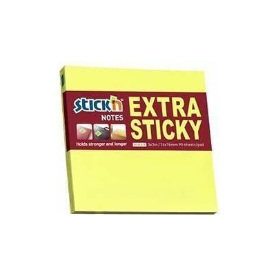 Samolepicí bloček "Extra Sticky",neonově žlutá barva, 76x76 mm, 90 listů, STICK N 21670 – Hledejceny.cz