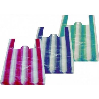 Tašky mikrotenové 4 kg, pruhy-mix barev HDPE, 100ks – Zboží Dáma