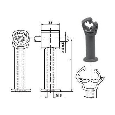 OBO BETTERMANN Podpěra PV 1P-30 vedení, držák M8, 30mm, materiál:plast 5207460 – Zbozi.Blesk.cz