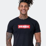 Nebbia Pánské tričko 593 černé – Zboží Dáma