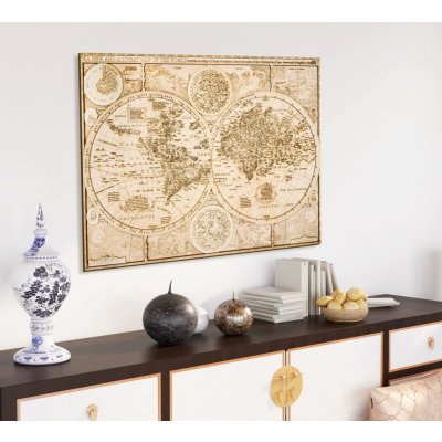 Historická dřevěná mapa světa z roku 1626 - 84 x 64 cm – Hledejceny.cz