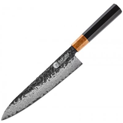 SaKuRo Šefkuchařský nůž z damaškové oceli Eben 2.0 20,8 cm – Zbozi.Blesk.cz