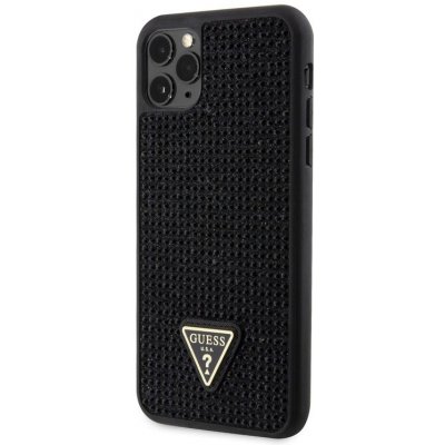 Pouzdro Guess Rhinestones Triangle Metal Logo Apple iPhone 11 PRO MAX Black – Zboží Mobilmania