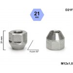 Kolová matice M12x1,5 kužel otevřená, klíč 21, D21F výška 21mm | Zboží Auto