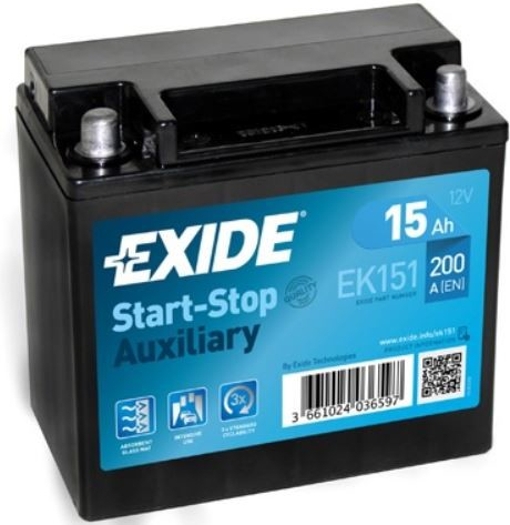 Exide Start-Stop 12V 15Ah 200A EK151