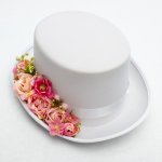 Bílý cylindr na auto, květiny růžové růže – Zboží Mobilmania