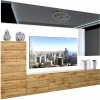 Obývací stěna Belini Premium Full Version černý lesk dub wotan LED osvětlení Nexum 137