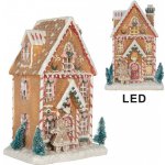 Clayre & Eef Perníkový LED domek s perníčkem Gingerbread Cotti Candy - 17*12*25 cm – Hledejceny.cz