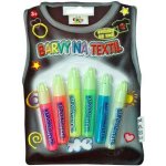 Barvy na textil 6 ks svítící ve tmě – Zboží Dáma