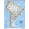 Nástěnné mapy National Geographic Jižní Amerika - nástěnná mapa Classic 60 x 77 cm Varianta: bez rámu v tubusu, Provedení: laminovaná mapa v lištách