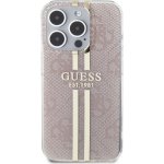 Guess Ochranný kryt na iPhone 15 Pro - Guess, IML 4G Gold Stripe Pink GUHCP15LH4PSEGP – Zboží Mobilmania