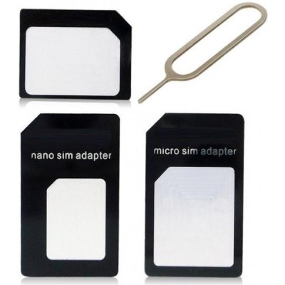 Nano / micro sim adaptér 3 v 1 black / černý – Zboží Mobilmania