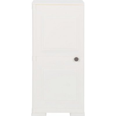 vidaXL Plastová skříňka 40 x 43 x 85,5 cm design dřeva bílá [340608] – Zboží Mobilmania