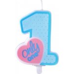 PartyDeco Narozeninová svíčka s číslem 1 modrá – Sleviste.cz