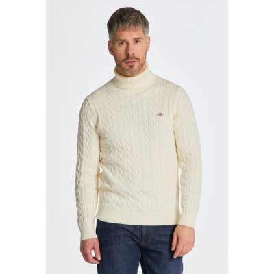 Gant Cotton Cable Turtle Neck bílá