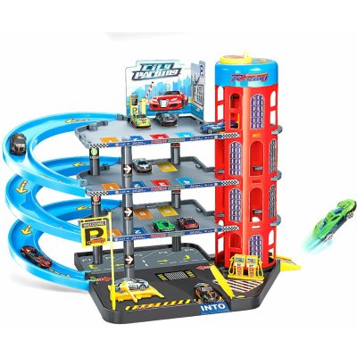Wiky Vehicles Parkovací stanice se 6 kovovými auty 55x40x44 cm – Zboží Mobilmania