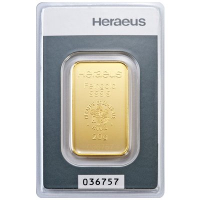 Heraeus zlatý slitek 20 g