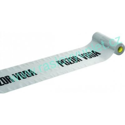 Gtex Výstražná fólie 33 cm x 50 m bílá s potiskem Pozor voda – Sleviste.cz