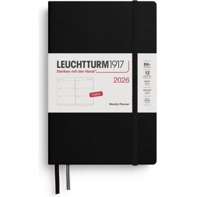 Weekly Planner 2026 Paperback B6+ Black – Zboží Živě
