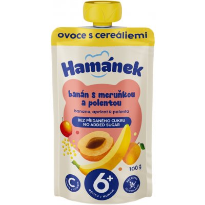 Hamánek kapsička Jablko s banánem meruňkou a polentou 100 g – Zboží Mobilmania