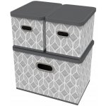 HomeLife Úložný box s víkem sada 3 ks 5105 šedá / bílá – Zboží Mobilmania