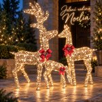 LED jelení rodina Noelia champagne – sada 3 ks, 300 LED s časovačem 566546 – Hledejceny.cz